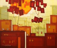 Salman Farooqi, 30 x 36 Inch, Acrylic on Canvas, Cityscape Painting-AC-SF-150